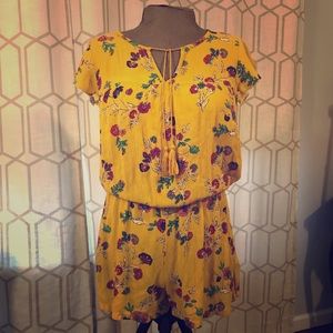 Floral yellow romper